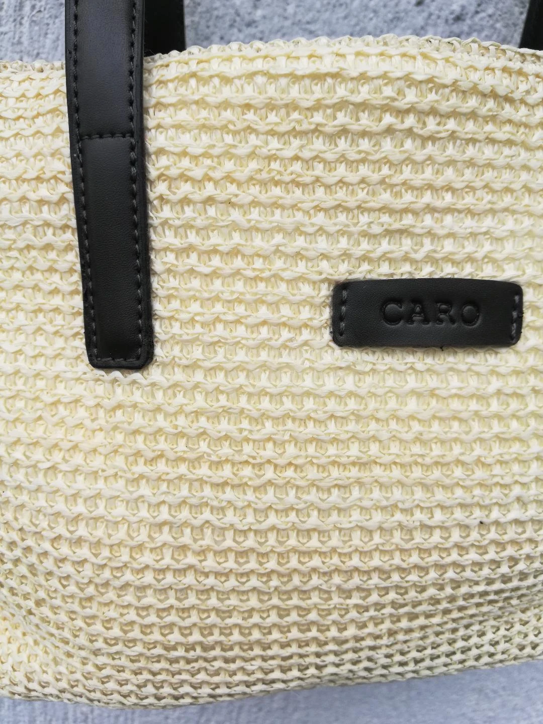 Pequeño bolso bandolera de 2 asas con doble compartimento tipo trenzado, amarillo, paja, nuevo – photo 9